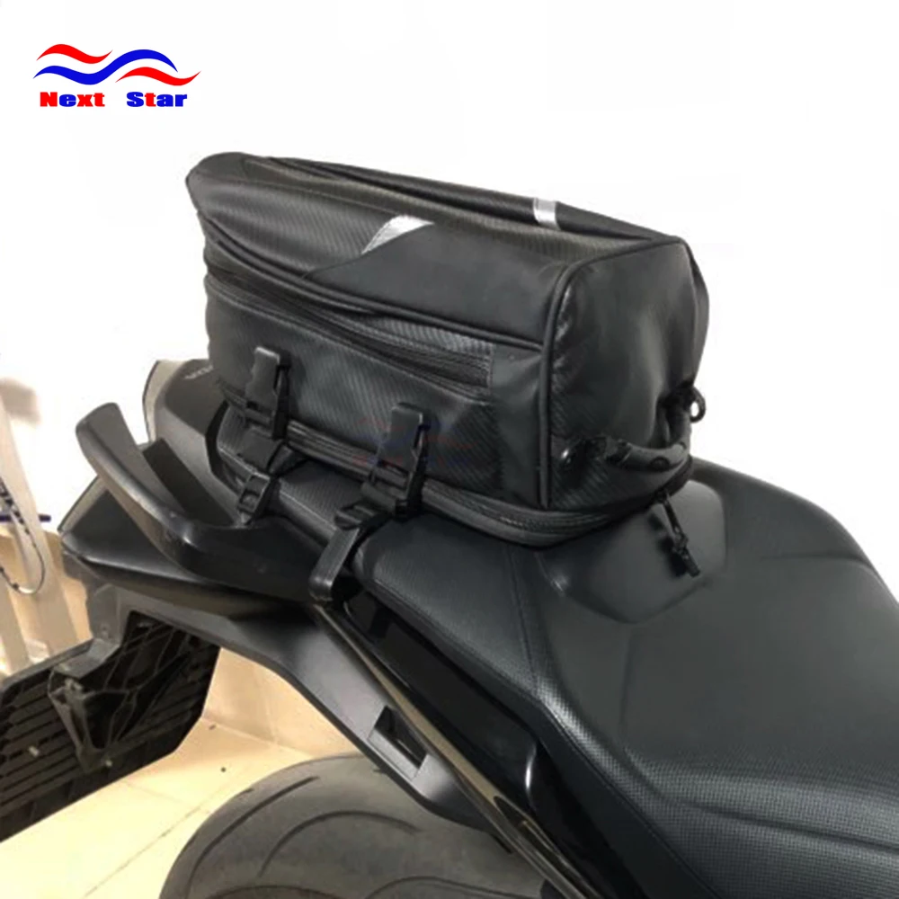 Motorcycle Universal Black Rear Seat Bag Back Tail Bags For HONDA KTM