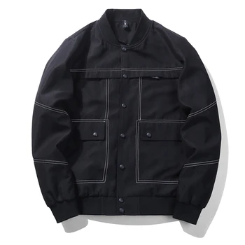

Multi Pockets Denim Jacket Men Fashion Design Casual Wear Winter Windbreaker Jacket Baseball Black Blue Jackets Men EU Size
