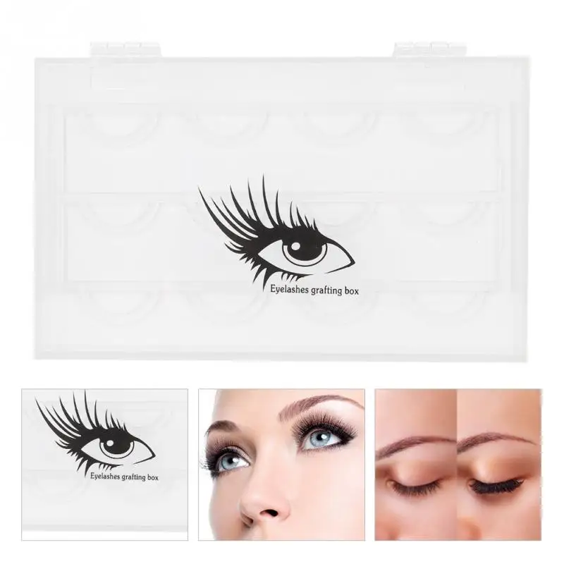 

Eyelashes Storage Box Extension Plastic False Eyelash Organizer Cosmetic Case Display Pallet Empty Light Weight Eyelash Storage