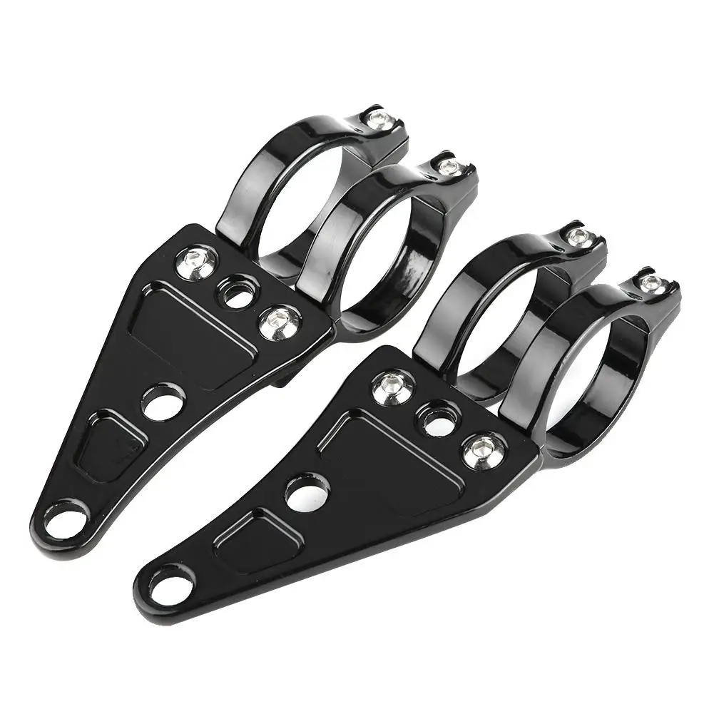 Black Keenso Universal Aluminum Alloy Motorcycle Headlight Fork Mounting Brackets 39mm 41mm 2pcs Fork Headlight Bracket