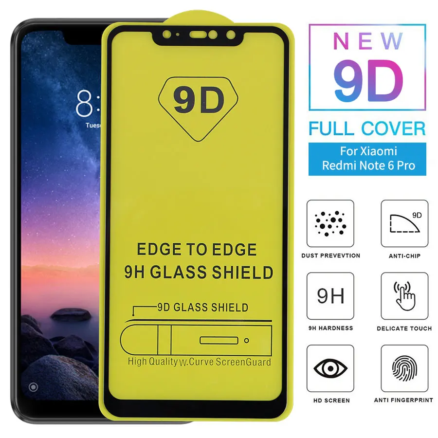 KLOVRRD 9D полный клей крышка Закаленное стекло для Xiaomi Redmi Note 6 Pro экран протектор