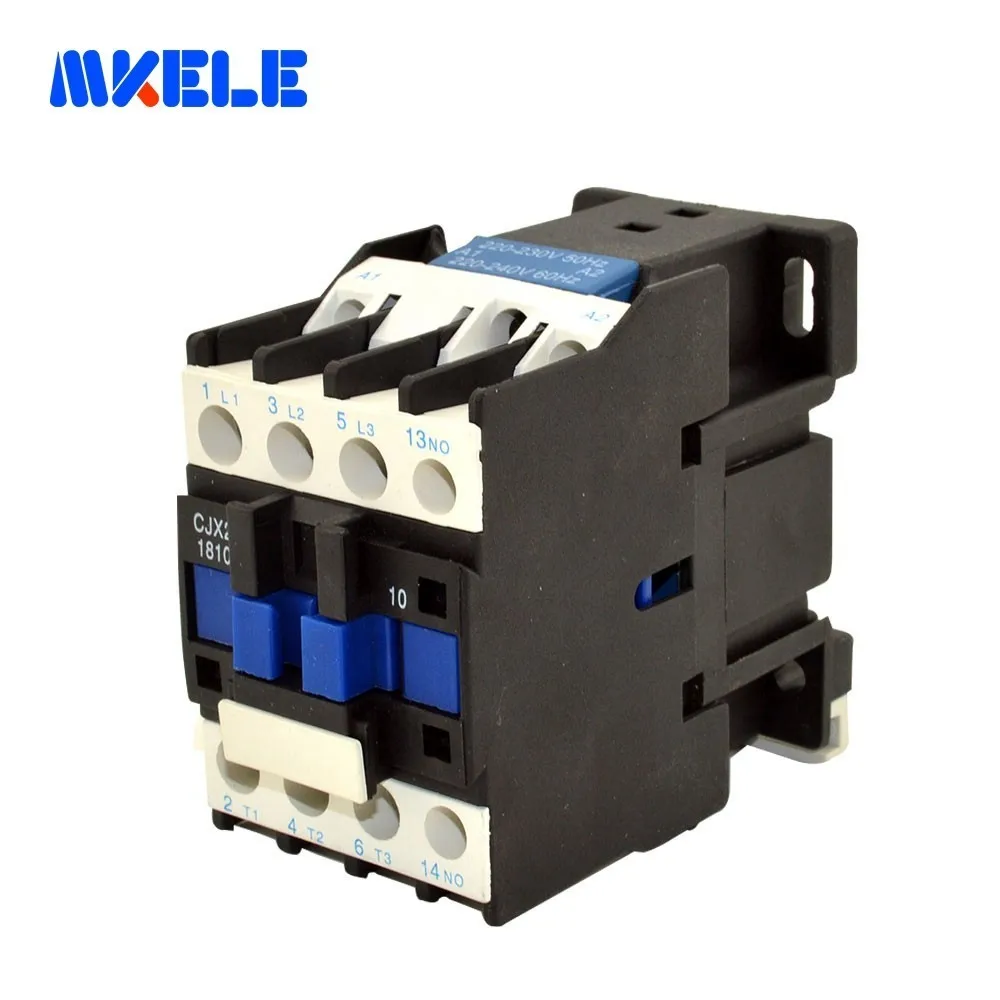 

Din Rail Mounted Magnetic Contactor CJX2-1810 Electric Motor Contactor 18A 3P+1NO Coil Voltage 380V 220V 110V 36V 24V 50/60Hz