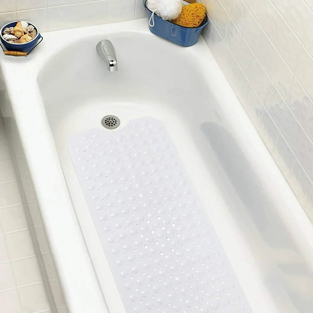 

Bath Mat with Cupping Massage Bath Mat white anti-slip Material Extra-long shower mat Washable bathroom rug in mach