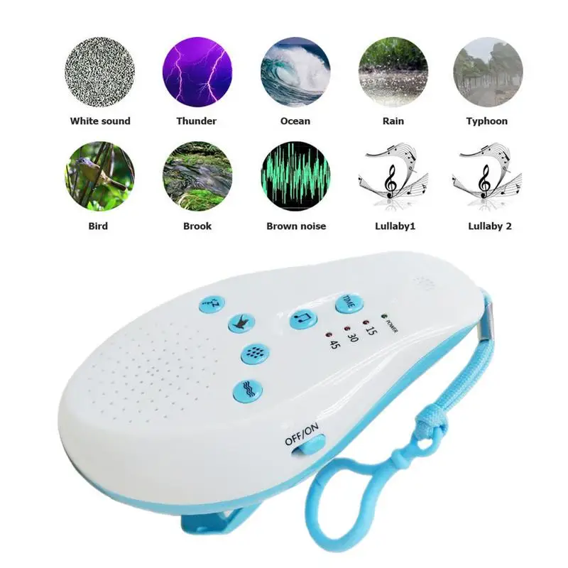 

Baby Sleep Soothers Sound Machine White Noise Record Voice Sensor With 8 Soothing Sound Auto-off Timer For Home Office Travel
