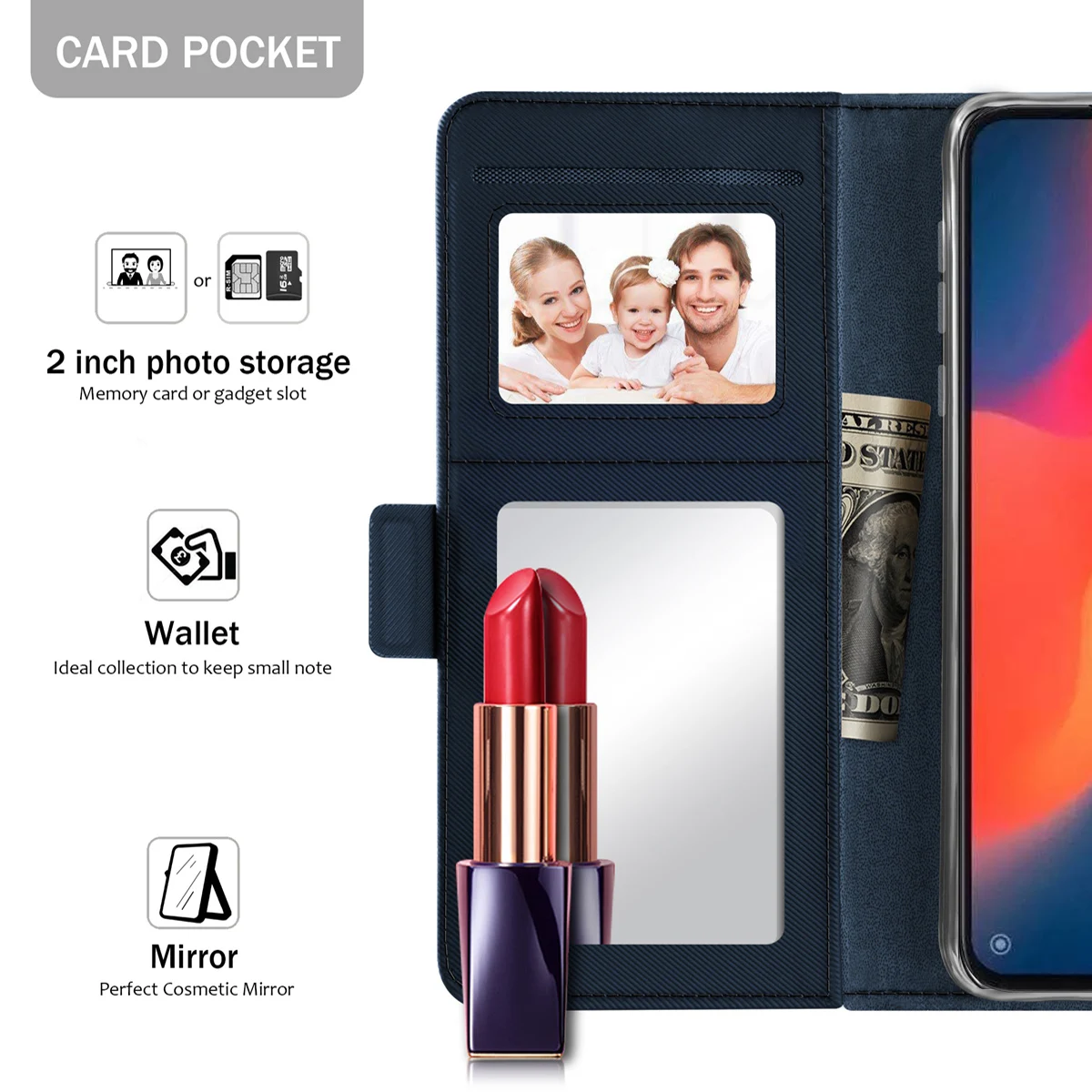 For Xiaomi Mi 9 Xiaomi Case Magnetic PU Leather Flip Stand Wallet Case With Mirror Rotate Card Holder Case For Xiaomi Mi9 Cover