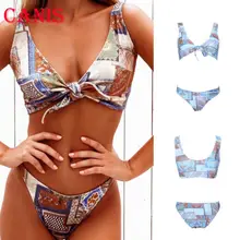 Винтажные женские купальники бандажный комплект бикини пуш-ап мягкий бюстгальтер купальный костюм купальник пляжная одежда