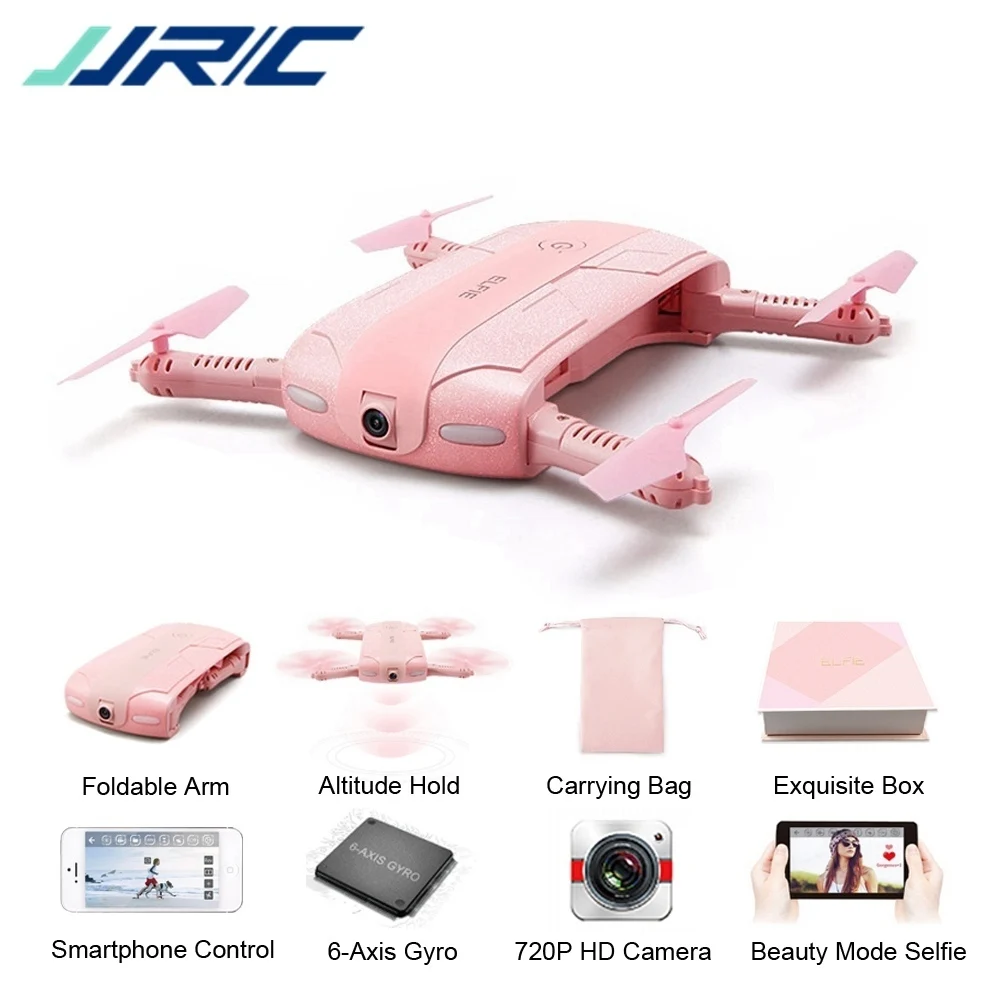 JJR/C JJRC H37 Elfie Pink Selfie Mini Foldable FPV 720P 2MP HD Camera APP Control RC Drone Quadcopter RTF VS E50 E50S