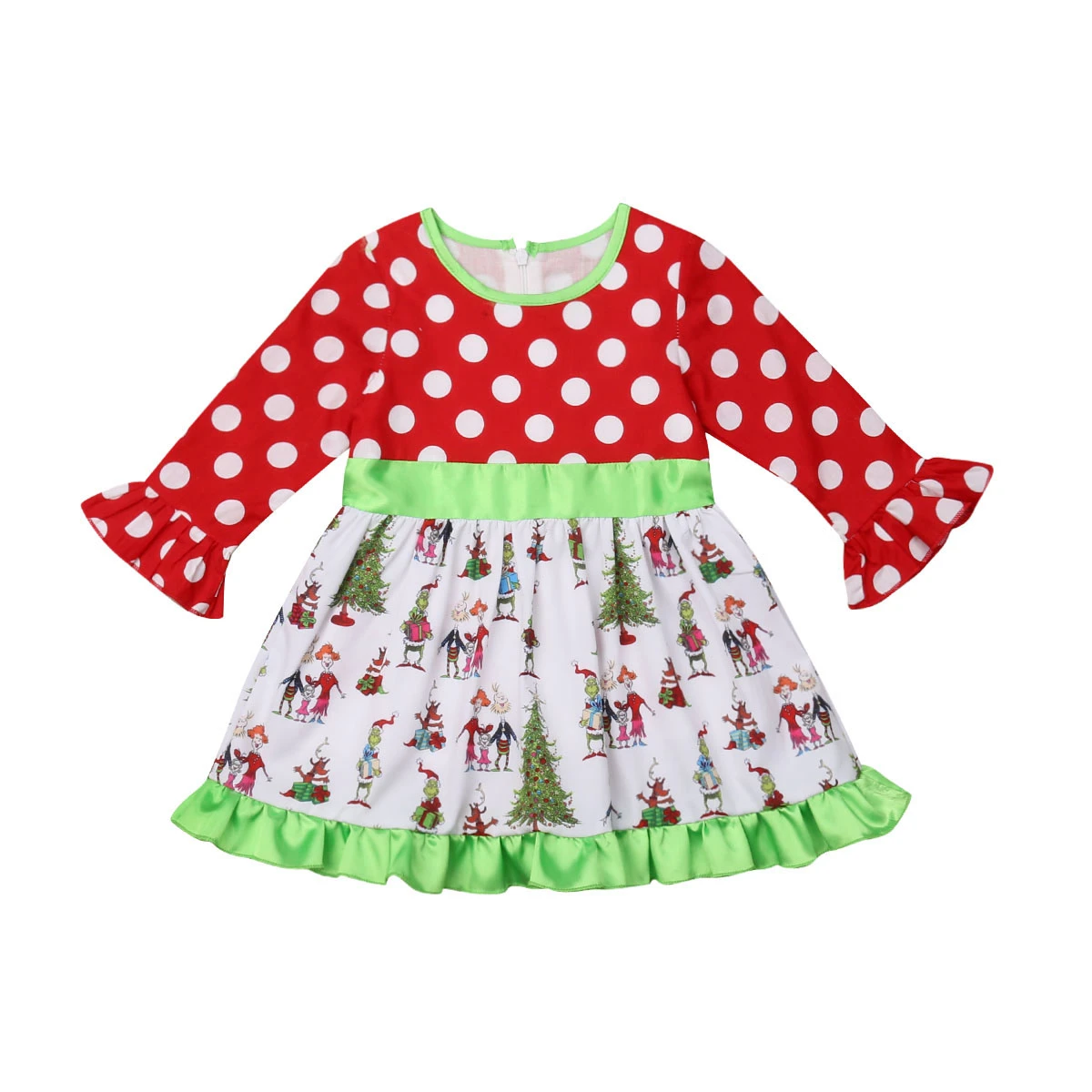 Christmas Baby Girls Dress Toddler Long Sleeve Cute Girls Christmas Party Polka Dot Dress Princess Cartoon Pattern Costumes Dresses Aliexpress