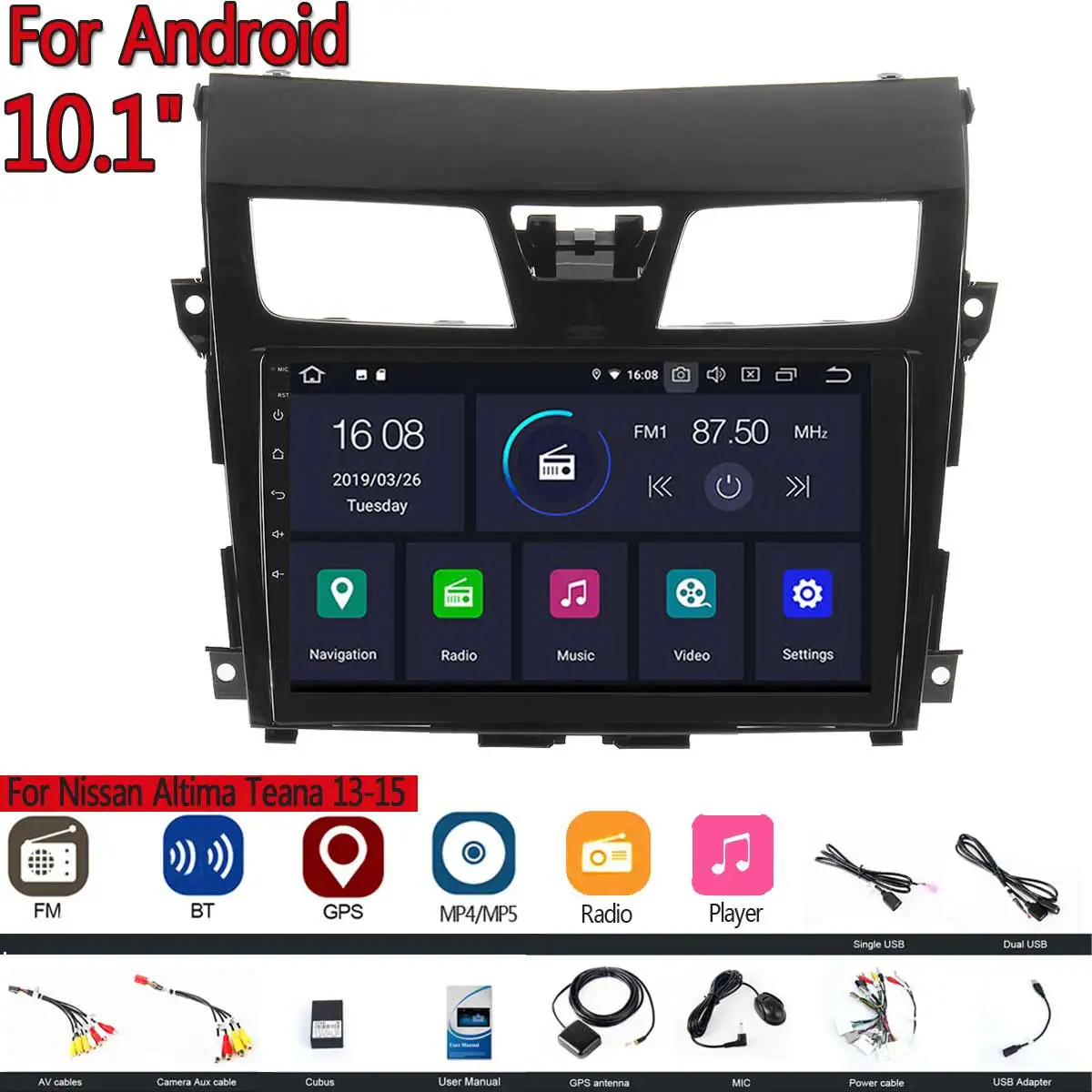 Top for Android 8.1 10.1" 2 Din Car Radio Stereo MP4/MP5/FM Player bluetooth GPS Navigation for Nissan Altima Teana 2013 2014 2015 0 Top for Android 8.1 10.1" 2 Din Car Radio Stereo MP4/MP5/FM Player bluetooth GPS Navigation for Nissan Altima Teana 2013 2014 2015 0