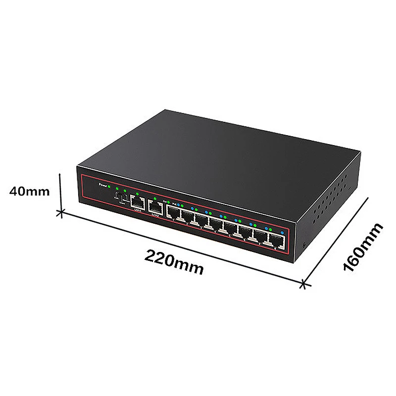 10 портов Poe коммутатор 52 в мощность по Ethernet сетевой 8 выключатель инъектор для ip