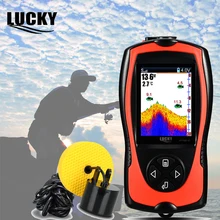 Lucky Английский Русский Меню портативный рыболокатор Глубина Sonar 00 М/300FT глубина рыбы Сигнализация Проводной рыбы детектор для льда Рыбалка
