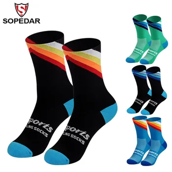 

SOPEDAR Sports Cycling Socks Breathable Sweatproof Deodorant Features Outdoor Riding High Friction Sports Socks 4 Color