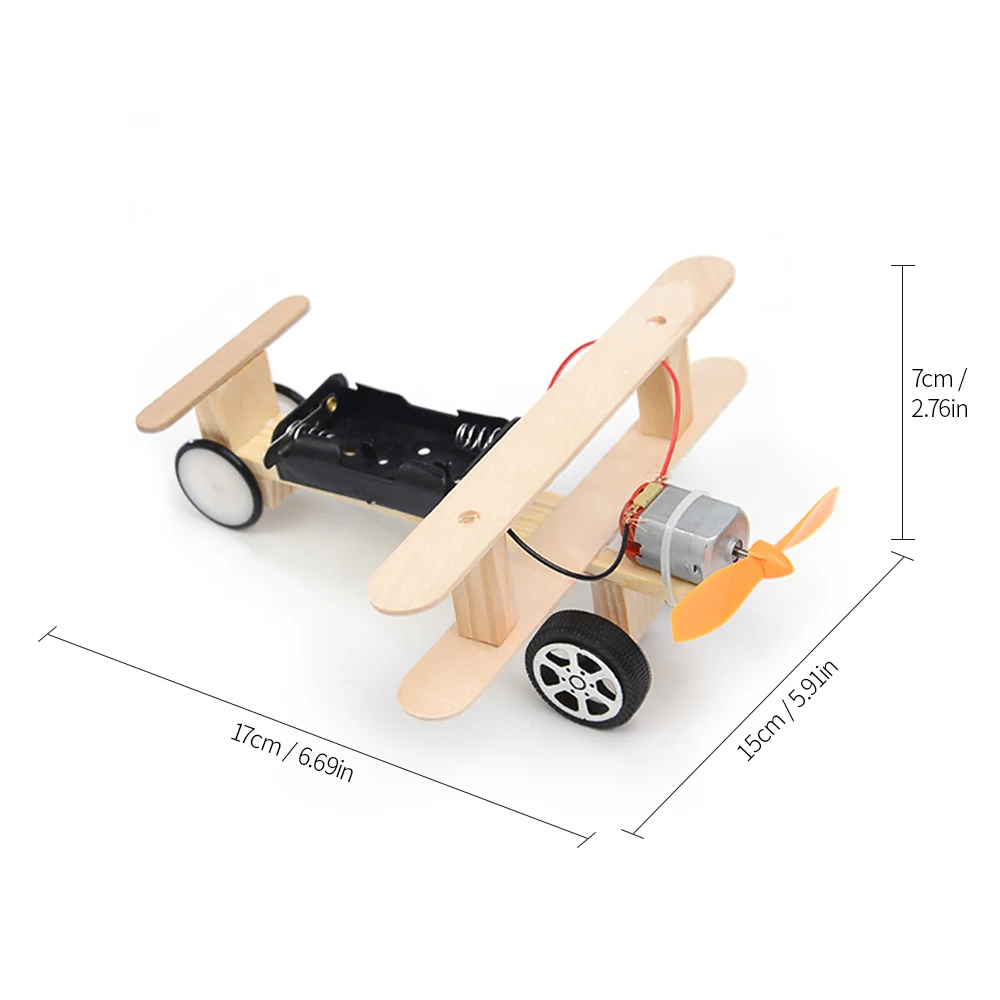 Дерево Электрический самолет Электрический планер DIY Kit Детские игрушки электрическая модель самолёта для детей Летающая модель собраны эксперимент