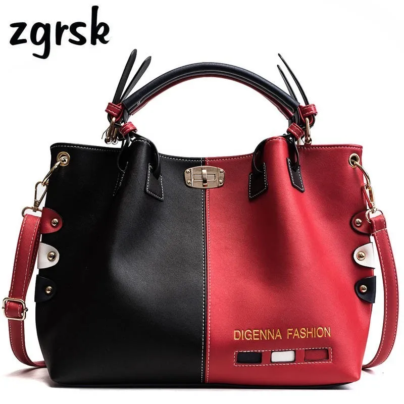 

Women Handbag Fashion Women Bag PU Leather Tote Bag Ladies Designer Patchwork Luxury Handbags Female Casual Large Shoulder Bag