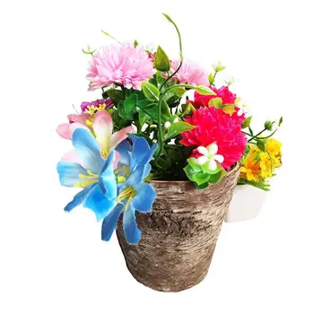 

European And American Style Decorative Birch Bark Garden Shaped Flower Pot Green Plant