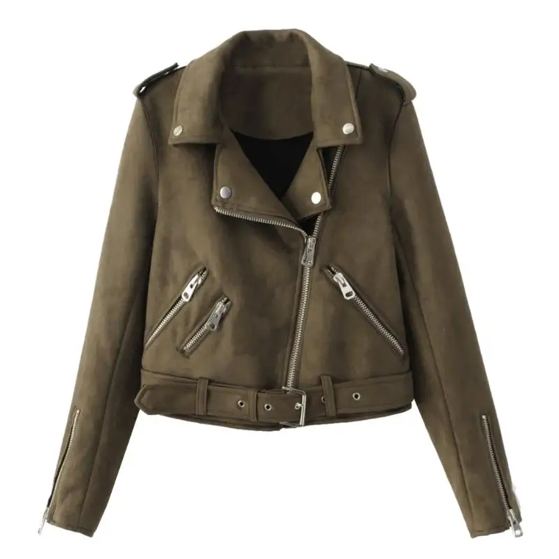 

Women Coat Casual Suede Fabric Fashion Outwear Slim Short Jacket Tops