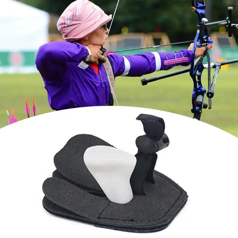 

Dual Layer Cow Leather Archery Bow Finger Guard Protection Glove Protector