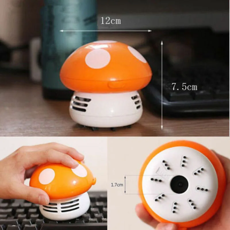 

Brand New Style PC vacuum cleaner Cute Mini Mushroom Corner Desk Table Dust Vacuum Desktop Micro Cleaner Fashion