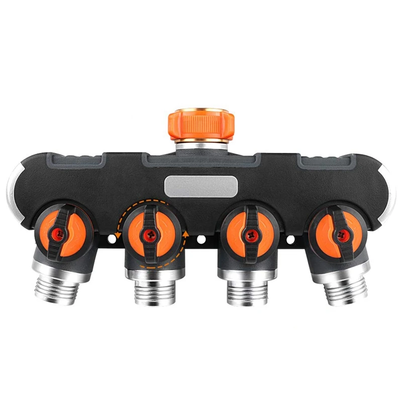 

4 Way Hose Splitter,Garden Hose Splitter,Easy to Open Hose Connector 4 Way with 10 Rubber Washers ,Outdoor Faucet, Drip Irriga