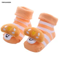 YWHUANSEN Toddler Cartoon Newborn Baby Girls Boys Anti-Slip Floor Socks Cute Infant Kids Animal Cotton Leg Warmers Striped Socks 3