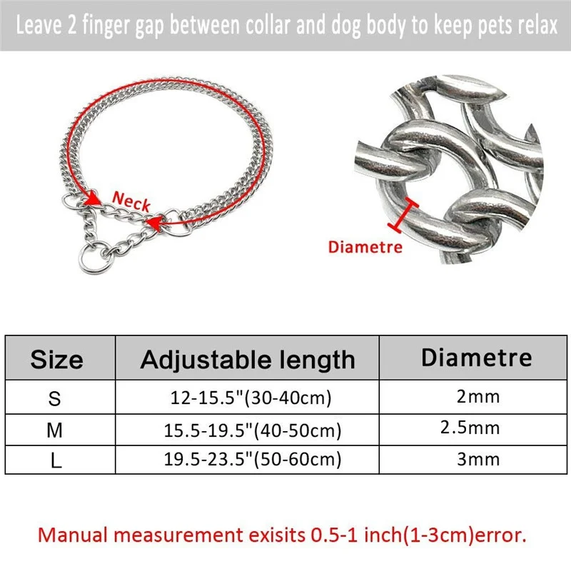 FML домашнее животное, ошейник из нержавеющей стали, собачий ошейник с цепью для маленьких больших собак, металлическое ожерелье для собак, для тренировок при ходьбе