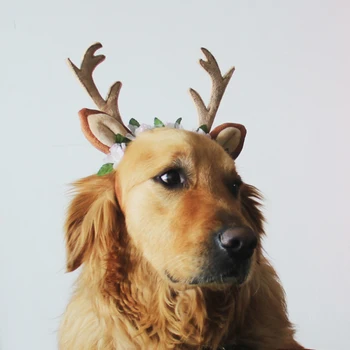 

Pet Christmas Antler Reindeer Headdress Headband Dog Cat Pet Cosplay Dress Up Deer Hat Floral Head Bands Dog New Year Costume