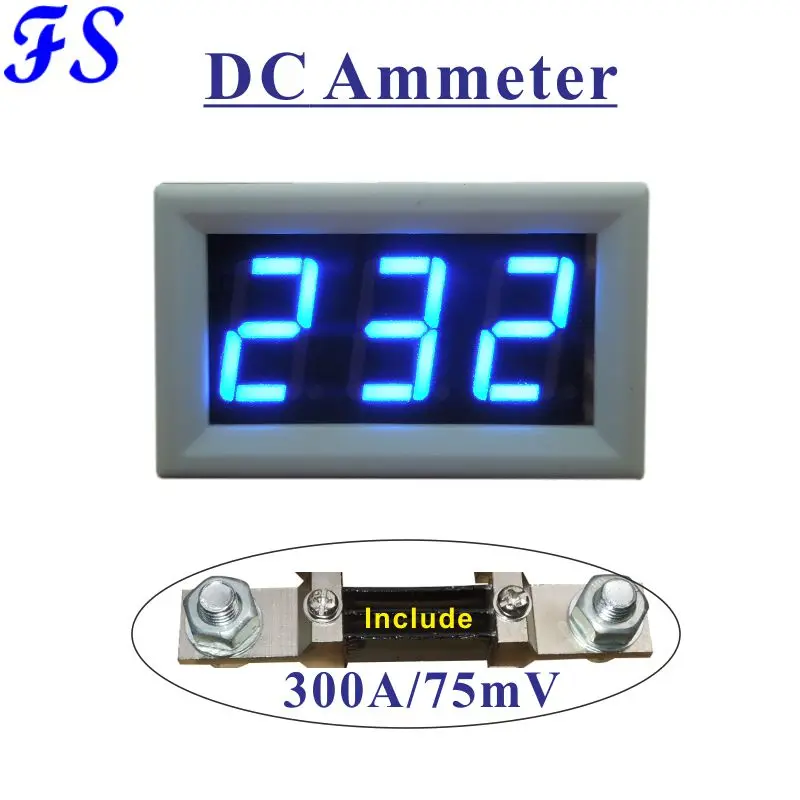 LED Digital Ammeter DC Current Meter Tester Digital Ammeter DC300A