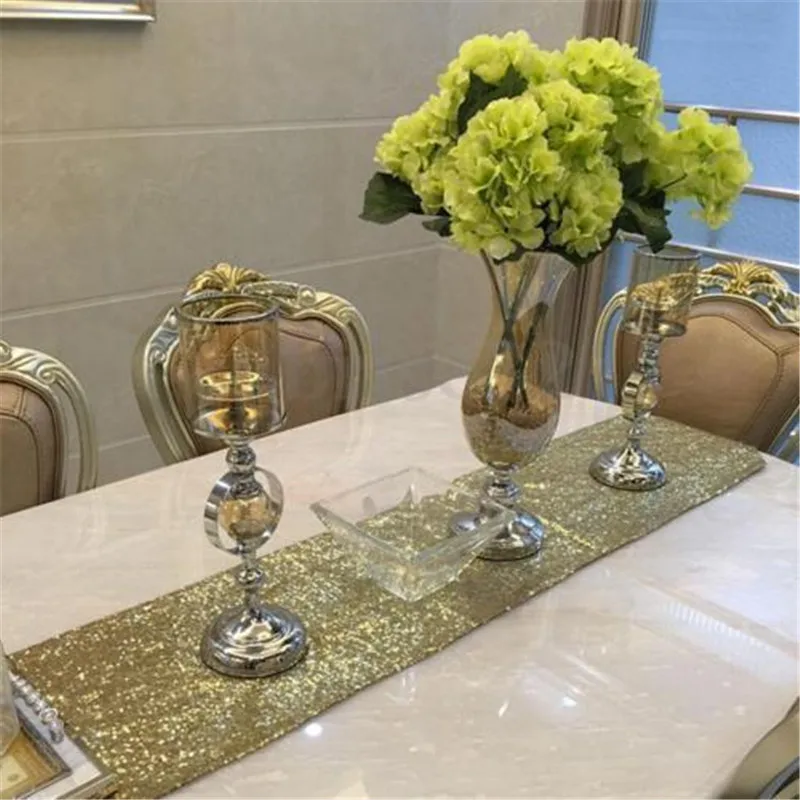 

Large Size Sequin Table Runner 30x180/275/300cm Wedding Party Table Decorations Table Runner Gold Silver Rose Gold Champagne Mat