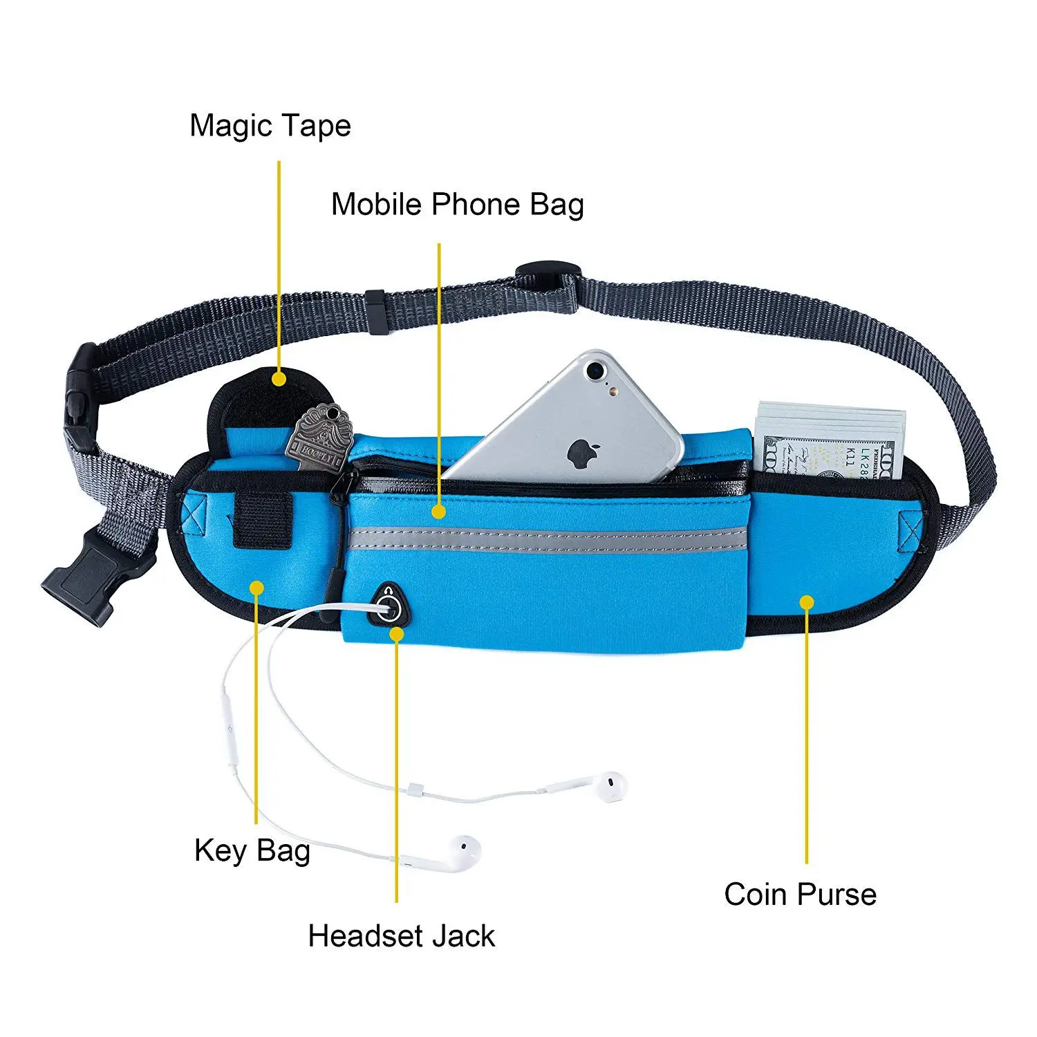 Hands Free поводок для бега собаки с поясным карманом регулируемый ремень амортизирующий банджи подходит для талии до 45 дюймов