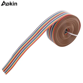 

1M 2M 5M 20 Pin 1.27mm Pitch Flat Color Rainbow Ribbon Cable Wire conductor UL2651 AWG28 20 Way For 1.27 mm IDC type Connector