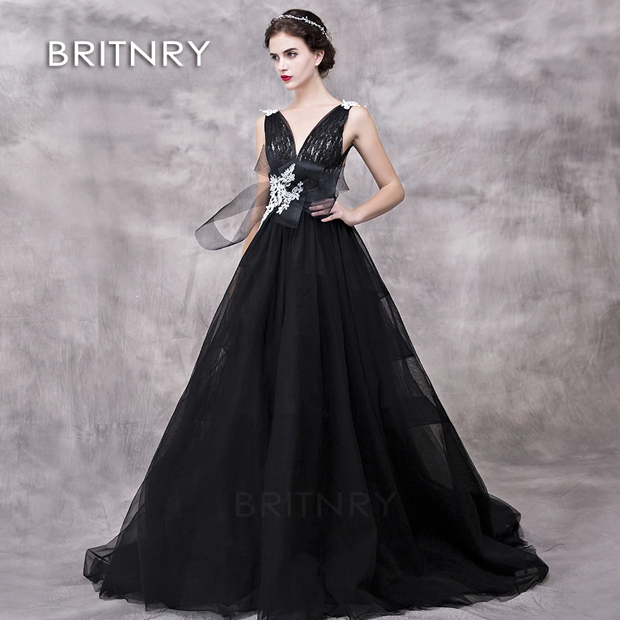 

BRITNRY Robe De Soiree Longue 2019 Ever Pretty Elegant A Line Deep V Neck Evening Dresses Backless Long Party Gowns