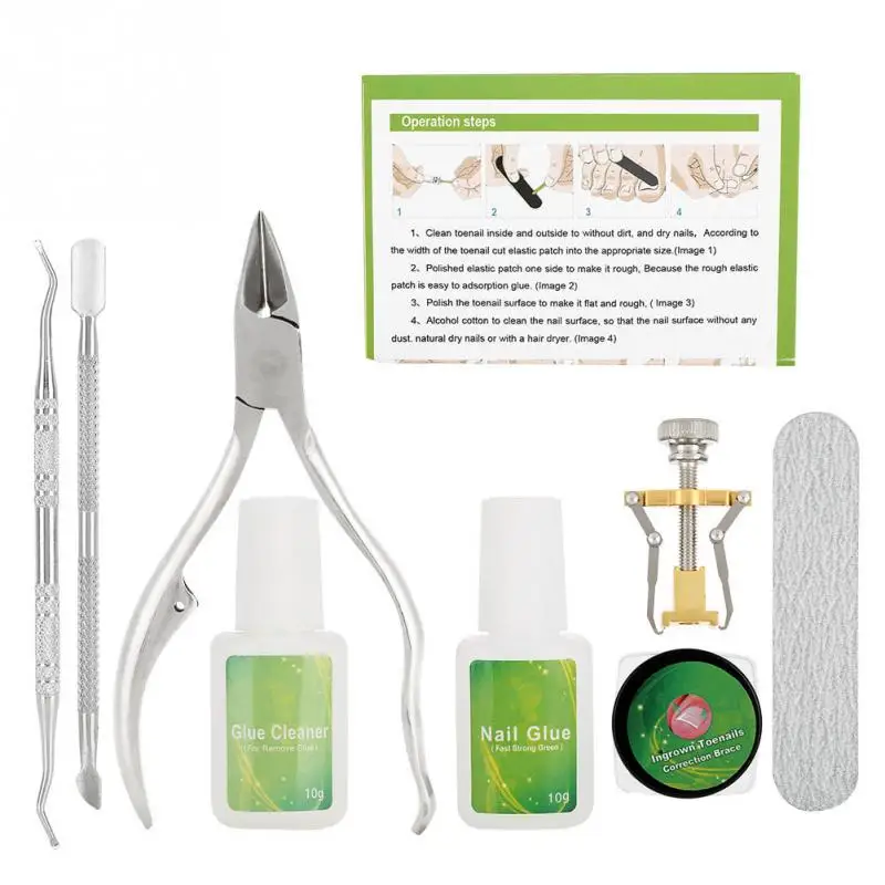 

Toe Care Nail Correction Lifter Clean Tools Set Ingrown Toenail Fixer Straightening Patch Wire Nail Clipper Pusher Accessories