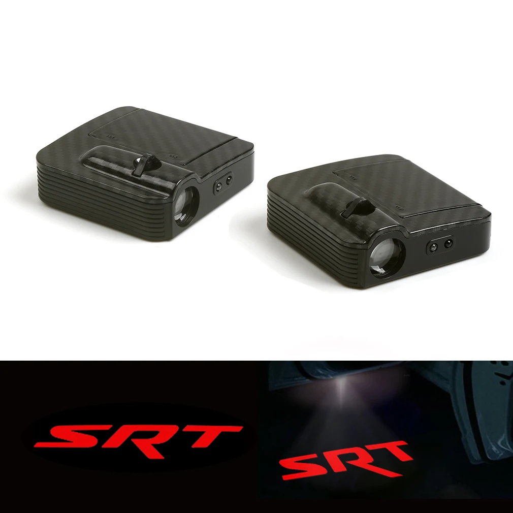 2 قطعة سيارة الباب اللاسلكية LED جهاز عرض ليزر العيون ضوء الأحمر شعار ل دودج SRT