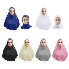 Мусульманский головной платок с вышивкой, головной платок для родителей и ребенка, Детское покрывало для взрослых, шали, женские индийские мусульманские Эластичные Головные уборы, шали