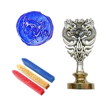 Фирменная индивидуальная восковая печать комплект печатей собака металлическая ручка дракона подарок винтажный пакет свадебные приглашения карта конверт печать штамп