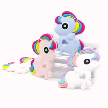 

1pc BPA Free Silicone Teethers Food Grade Tiny Rod DIY Teething Necklace Baby Shower Gifts Cartoon Animals