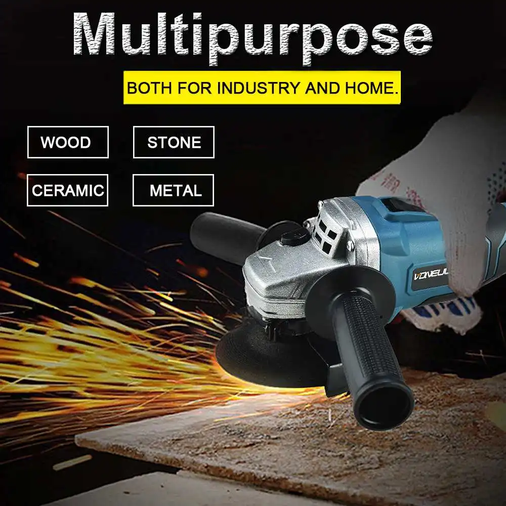 

100mm Angle Grinder Rechargeable Lithium Battery 19800 Brushless Electric Angle Grinder Cordless Power Tool Cutting Machine