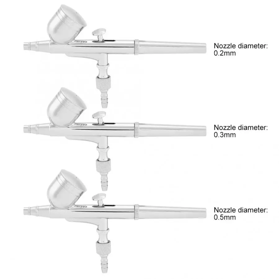Ручка аэрографа, Воздушная кисть, пистолет-распылитель 0,2 мм, 0,3 мм, 0,5 мм, 7CC, пневматическая ручка-распылитель для дизайна ногтей, тела, татуировки, спрей, игрушки модели для тортов