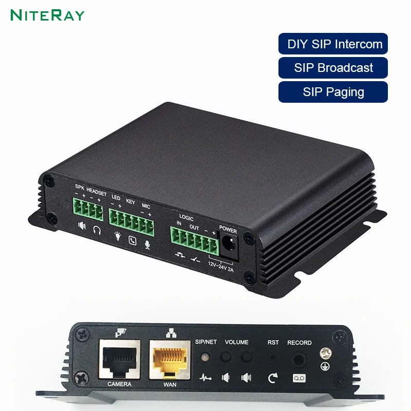 

2019 for Broadcasting Alarm Device DIY Paging system SIP Broadcast video Intercom VoIP Paging Gateway DIY IP Door Phone Gateway