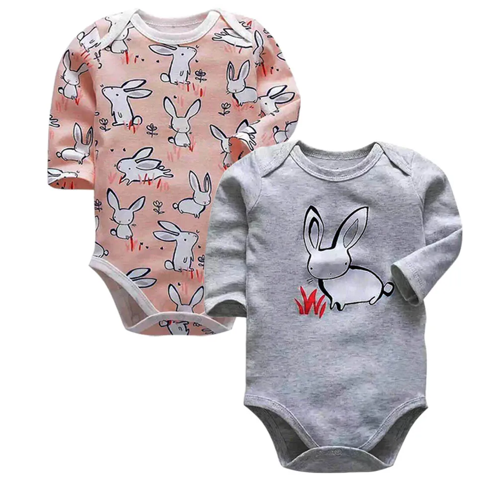 Боди для новорожденных Одежда для маленьких мальчиков и девочек от 3 до 24 месяцев, 6 шт./лот, милые хлопковые трикотажные боди с длинными рукавами для младенцев