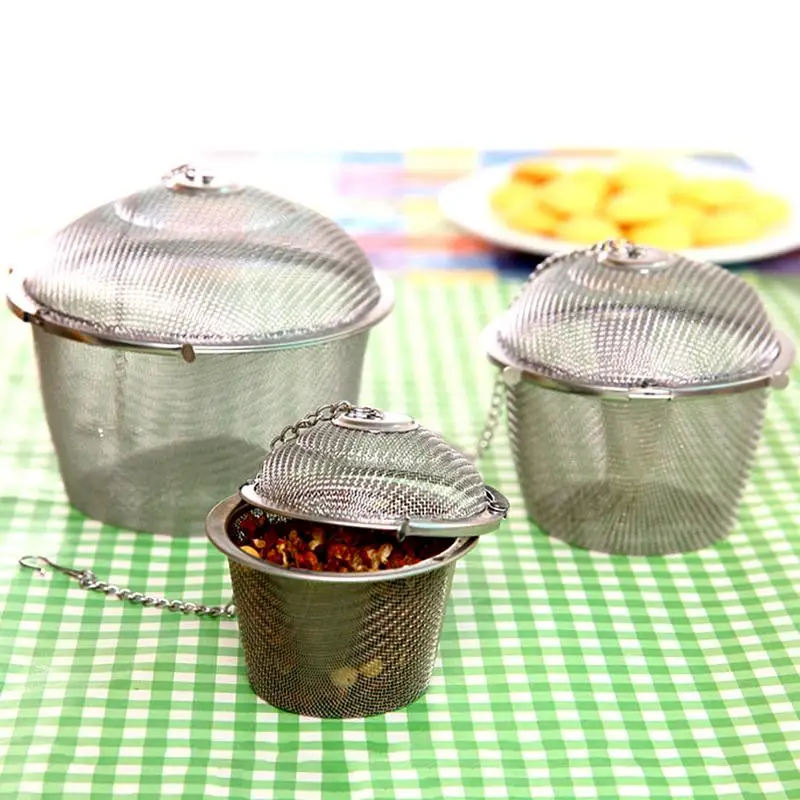 

Stainless Steel Seasoning Mesh Ball Tea Filter For Tea Making Brining Brewing Soup