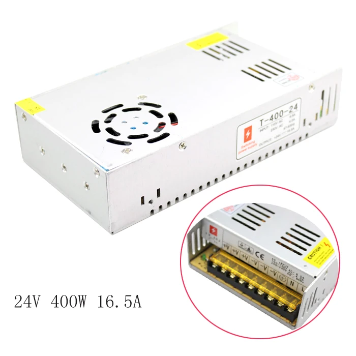 24V блок питания 16.5A 400W led трансформатор освещения ac dc Драйвер импульсного