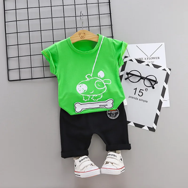 

Summer Fashion Cartoon T-Shirt Shorts 2pcs/Sets Children Baby Boys Girl Cotton Clothes Child Toddler Casual Wear Kids Tracksuits