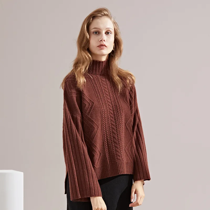 New knitting sweater 2018 autumn and winter Euramerica turtleneck twist striped cashmere sweater women winter 3125 New knitting sweater 2018 autumn and winter Euramerica turtleneck twist striped cashmere sweater women winter 3125