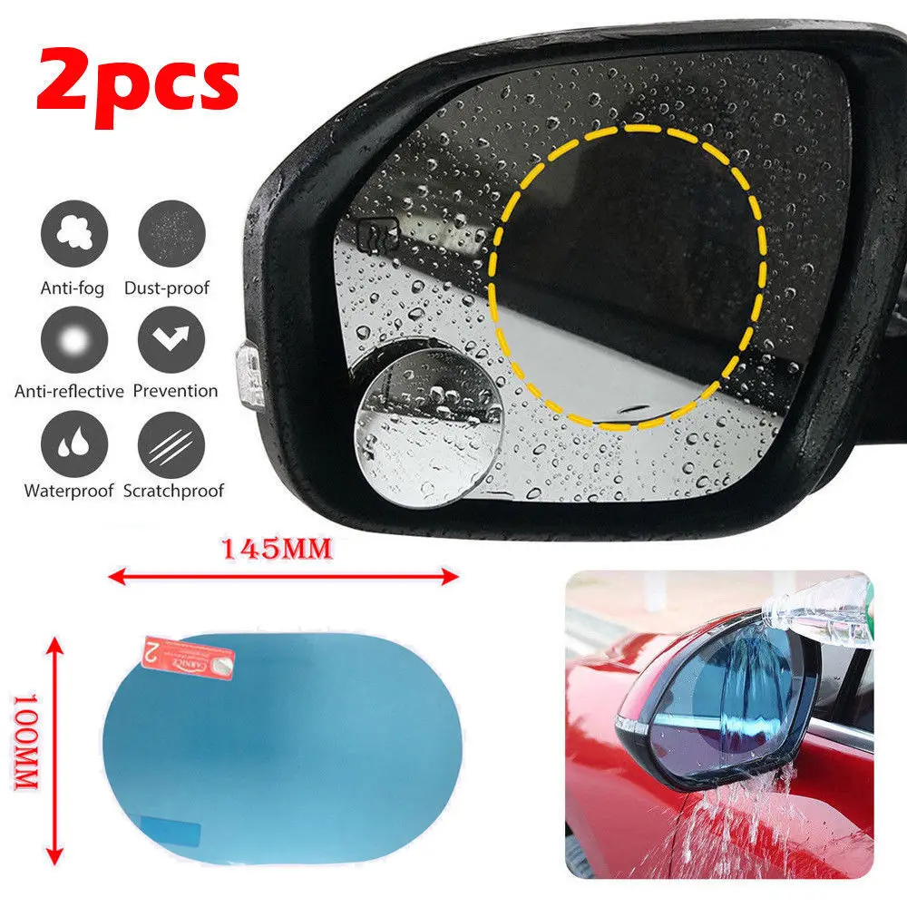

Oval Car Auto Anti Fog Rainproof Rearview Mirror Stickers Protective Film Accessory 2Pcs