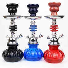 Портативный стеклянный кальян набор с керамическим чаша для кальяна шланг металлический Charoal щипцы Sheesha Narguile Кальян Шиша стеклянный кальян набор