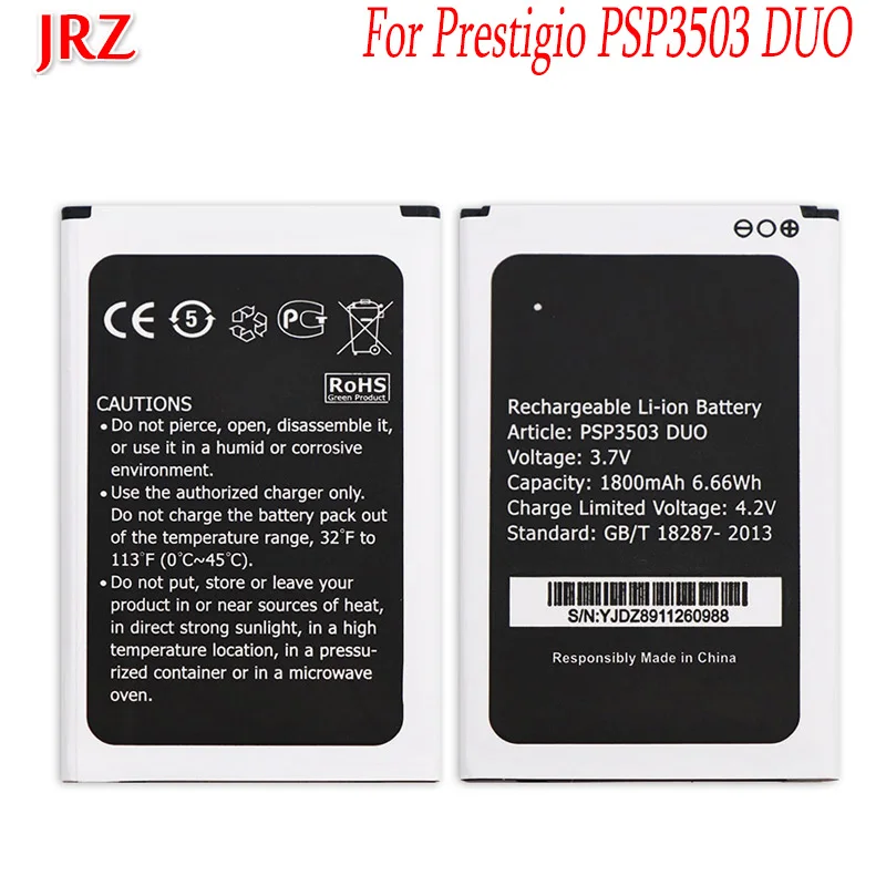 JRZ 3 7 V 1800mAh PSP3503 DUO Аккумулятор для Prestigio Wize C3 PSP 3503 сменные батареи телефона