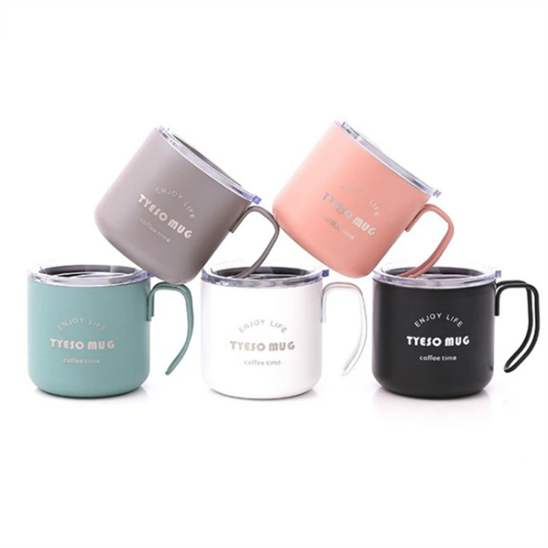 

2019 Favourite TYESO 304 Stainless Steel Vacuum Coffee Cup With Lid Office Portable Milk Drink Water Tea Metal Travel Mug Taza