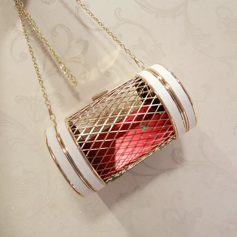 

Super seabob Unique Personality Hollow Metal Cages Party Evening Bag Women Shoulder Bag Ladies Handbag Messenger Bags OE371