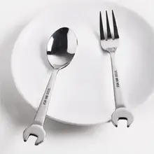 Stainless Steel Spoon and Forks Cutlery Set Creative Wrench Coffee Spoon Fruit Fork Dessert Spoon Creative Kitchen Tableware swan base holder fruit forks set stainless steel salad dessert forks spoon coffee cake tools tableware 4yang